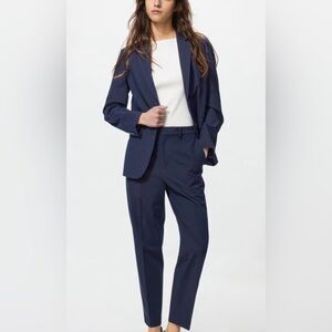 🌱 Uniqlo smart ankle suit pull on pants elastic waist with faux front zipper